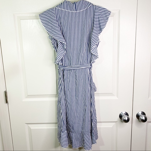 Elizabeth Crosby Pippa Ruffle Stripe Wrap Dress - Picture 5 of 14